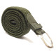 Úzký elastický pásek s koženou aplikací a kovovou sponou - zelený