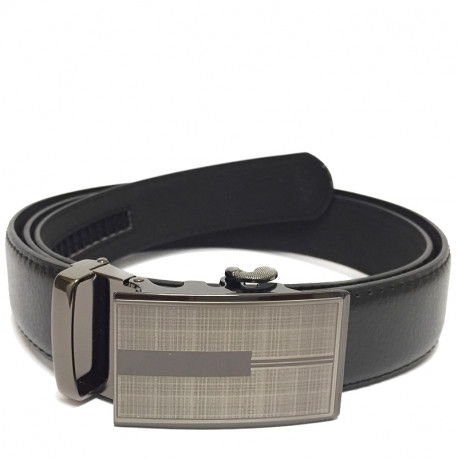 Elegantní pánský koženkový pásek s kovovou sponou K13