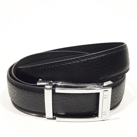 Elegantní pánský koženkový pásek s kovovou sponou K41