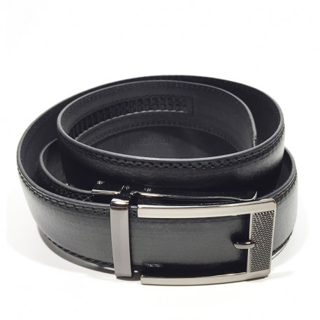Elegantní pánský koženkový pásek s kovovou sponou K34