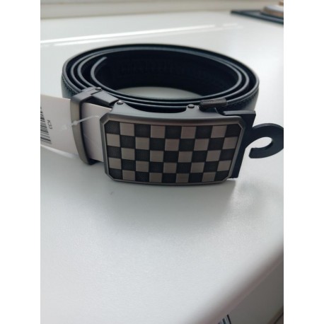 Elegantní pánský koženkový pásek s kovovou sponou Z04